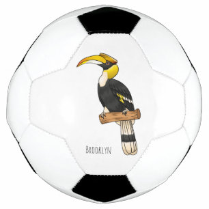 Bola De Futebol ilustração de desenho animado de aves da folha de 