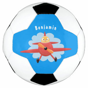Bola De Futebol Ilustração de desenho animado de avião vermelho
