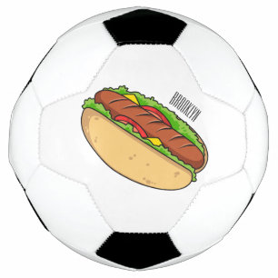 Bola De Futebol Ilustração de desenho animado de cachorro quente