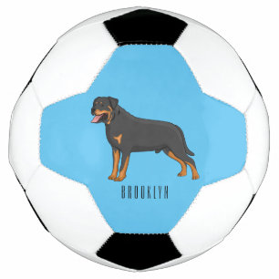 Bola De Futebol Ilustração de desenho animado de cão rottweiler