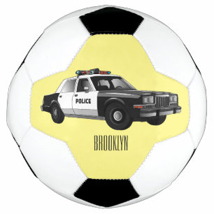 Bola De Futebol Ilustração de desenho animado de carro da polícia