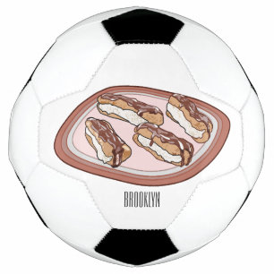Bola De Futebol Ilustração de desenho animado de eclair de chocola