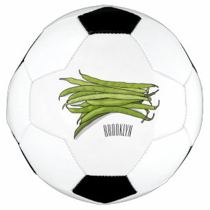 Bola De Futebol Ilustração de desenho animado de feijão verde
