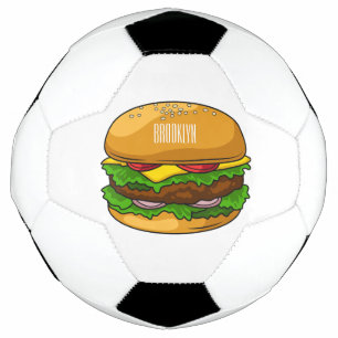 Bola De Futebol Ilustração de desenho animado de hambúrguer