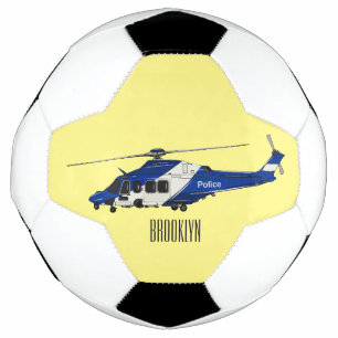 Bola De Futebol Ilustração de desenho animado de helicóptero polic