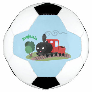 Bola De Futebol Ilustração de desenho animado de locomotiva de com