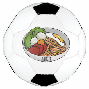 Bola De Futebol Ilustração de desenho animado de macarrão
