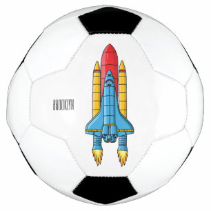 Bola De Futebol Ilustração de desenho animado de navio-foguete