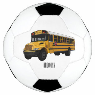 Bola De Futebol Ilustração de desenho animado de ônibus escolar