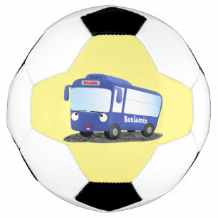 Bola De Futebol Ilustração de desenho animado de ônibus moderno az