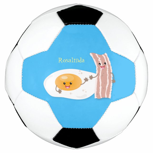 Bola De Futebol Ilustração de desenho animado de ovo e bacon em ka (Frente)