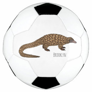 Bola De Futebol Ilustração de desenho animado de pangolim de cauda