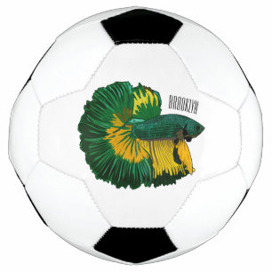 Bola De Futebol Ilustração de desenho animado de peixe lutador sia