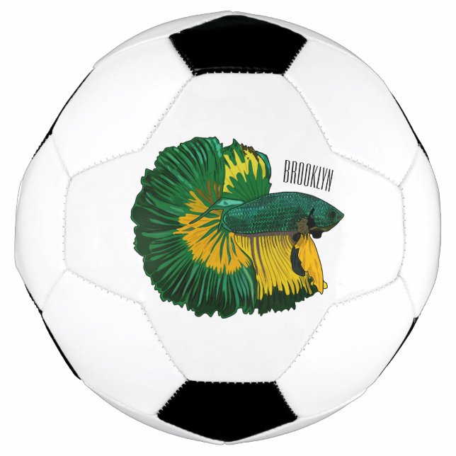 Bola De Futebol Ilustração de desenho animado de peixe lutador sia (Frente)