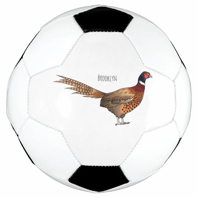 Bola De Futebol Ilustração de desenho animado de pheasant de pesco (Frente)