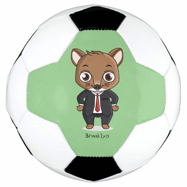 Bola De Futebol Ilustração de desenho animado de rato bonito (Frente)