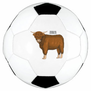 Bola De Futebol Ilustração de desenho animado de vaca em terras al