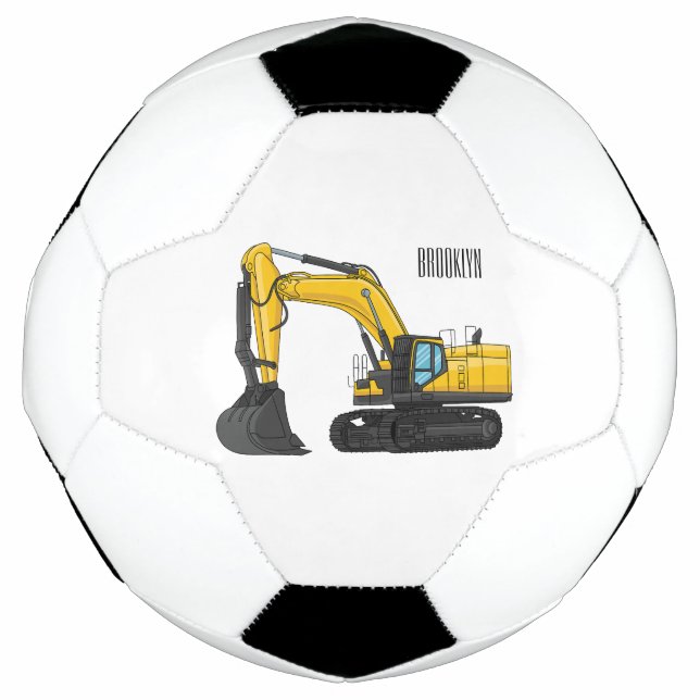 Bola De Futebol Ilustração de desenho animado do crawler escavator (Frente)