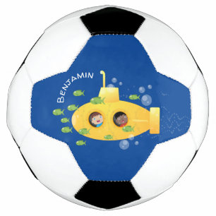 Bola De Futebol Ilustração de desenho animado submarino amarelo