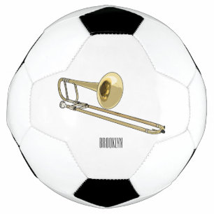 Bola De Futebol Ilustração de desenho animado Trombone