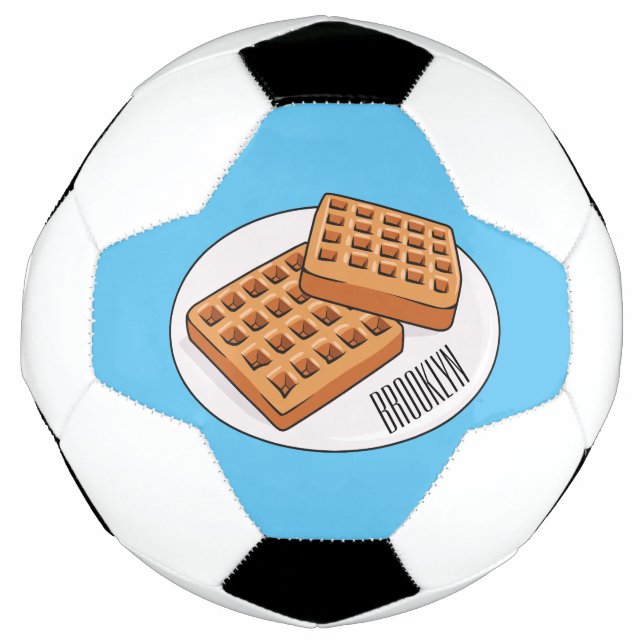 Bola De Futebol Ilustração de desenho animado Waffle (Frente)