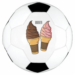 Bola De Futebol ilustração de desenho de cone de sorvete