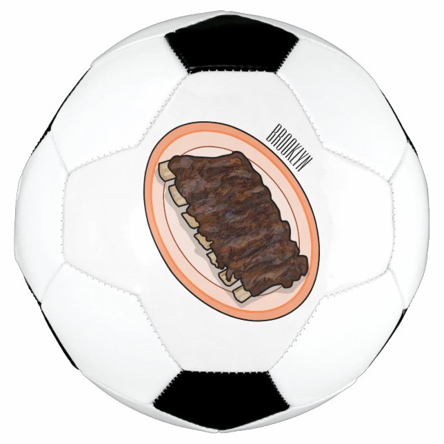 Bola De Futebol Ilustração de desenho de costelas curtas (Frente)