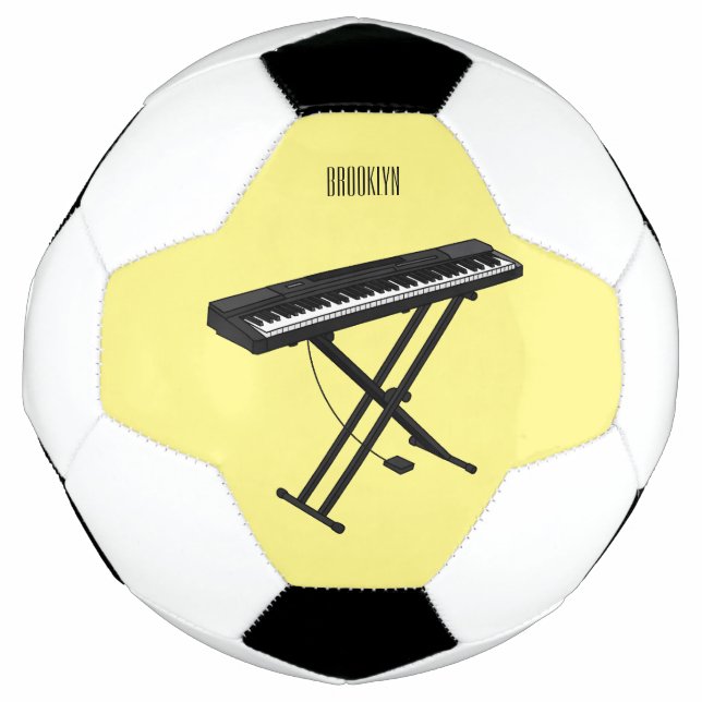 Bola De Futebol Ilustração de desenho de piano de teclado (Frente)