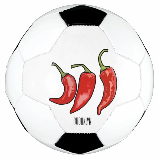 Bola De Futebol Ilustração de desenho em chili (Frente)
