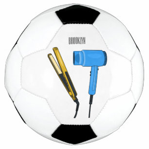 Bola De Futebol Ilustração do secador de cabelo e do alisador de c