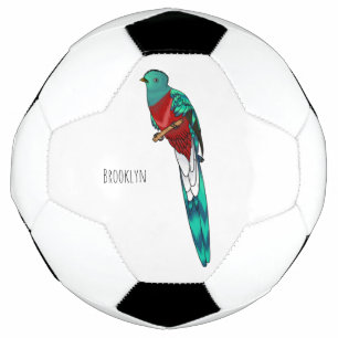 Bola De Futebol Ilustração quetzal de desenho animado de ave respo