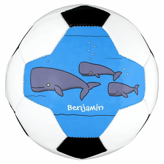 Bola De Futebol Imagem das baleias de desenho animado migrante em  (Frente)