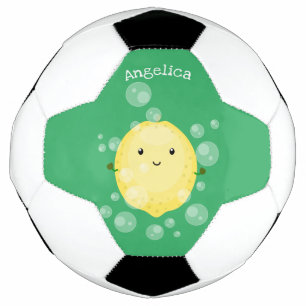 Bola De Futebol Imagem das bolhas de fruta de limão-branco