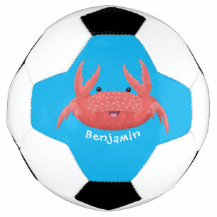 Bola De Futebol Imagem de desenho animado de caranguejo vermelho-b