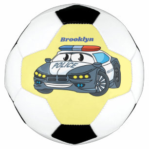 Bola De Futebol Imagem de desenho animado de carro da polícia feli