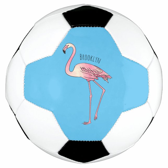 Bola De Futebol Imagem de desenho animado de pássaro Flamingo (Frente)