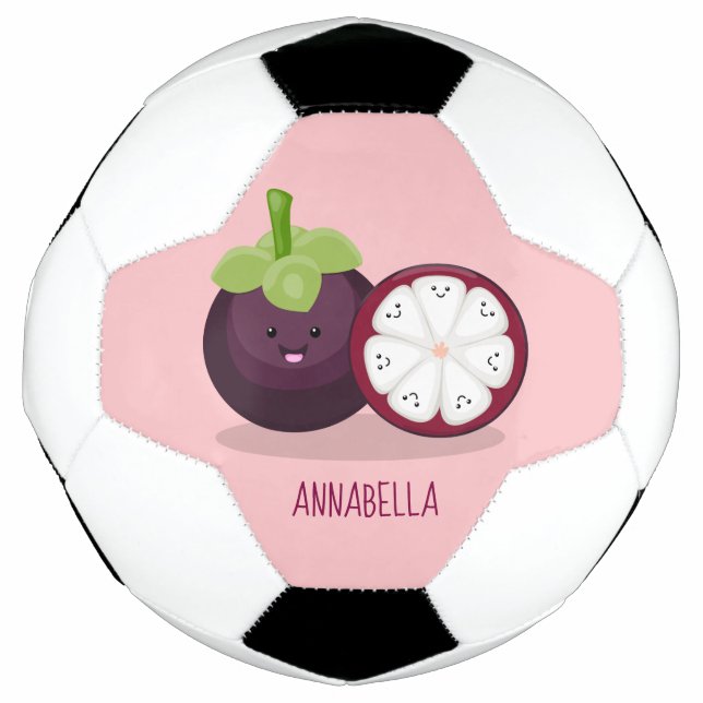 Bola De Futebol Imagem de desenho animado roxo e bonito (Frente)