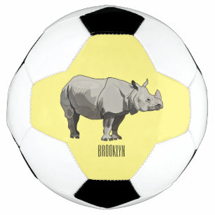 Bola De Futebol Imagem do desenho animado de Javan rhinoceros