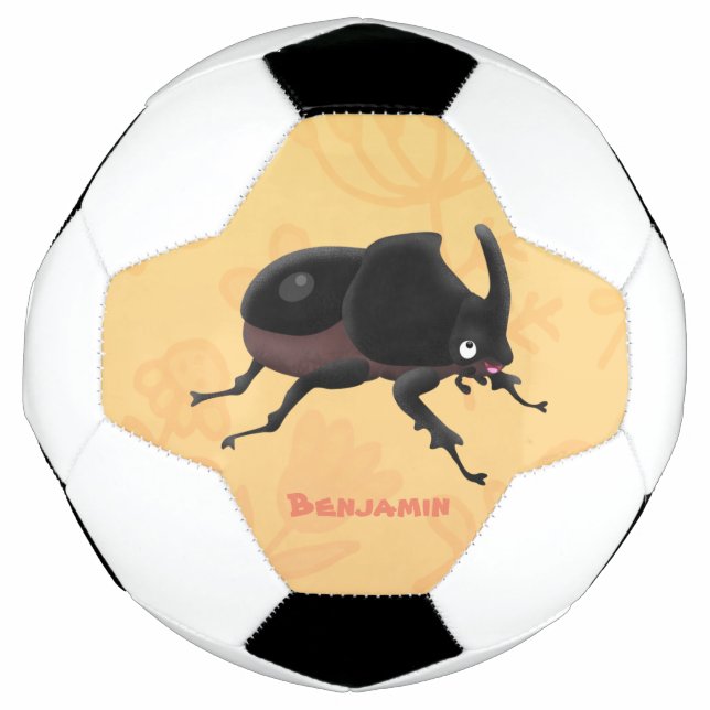 Bola De Futebol Imagem do desenho animado do besouro da rinoceront (Frente)