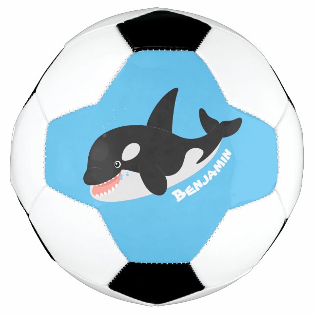 Bola De Futebol Imagem engraçada de desenho animado de orca (Frente)