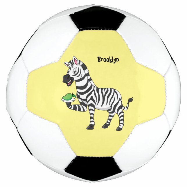 Bola De Futebol Imagem engraçada de desenho animado zebra (Frente)