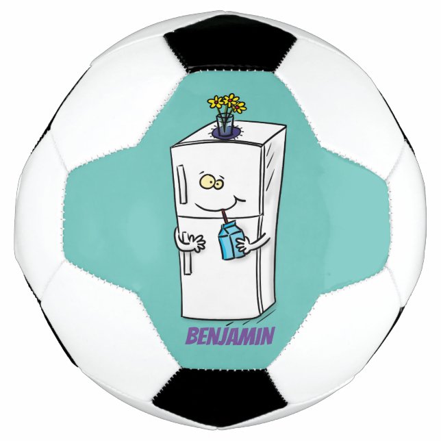 Bola De Futebol Imagem engraçada do desenho do frigorífico (Frente)