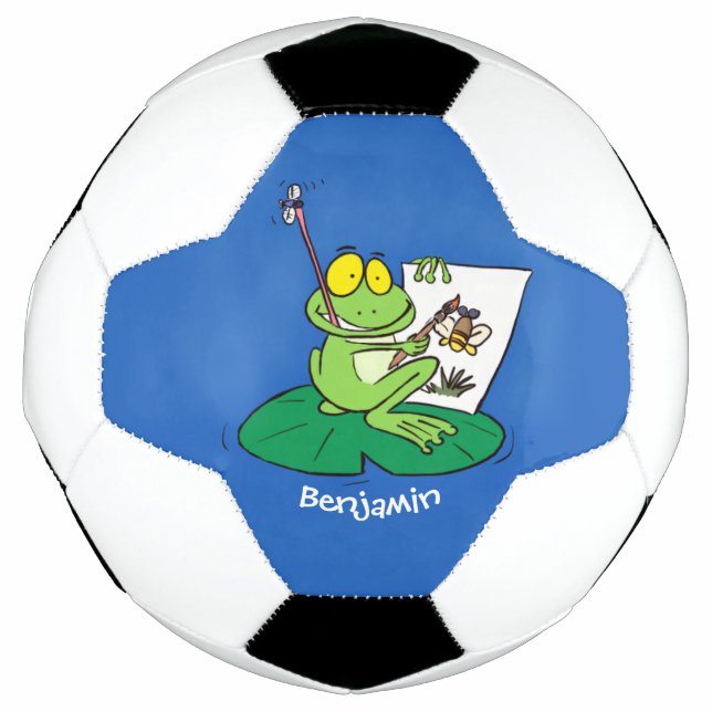 Bola De Futebol Imagem engraçada e engraçada do desenho do sapo ve (Frente)