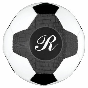 Bola De Futebol Impressão de Couro Crocodilo Negro Faux