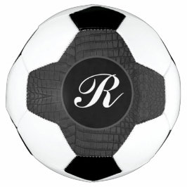 Bola De Futebol Impressão de couro preto monograma