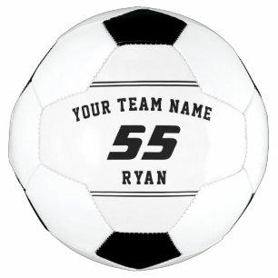 Bola de futebol infantil com equipe, nome, número