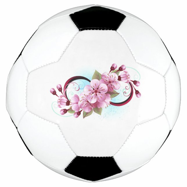 Bola De Futebol Infinidade com Flores de Flor Sakura (Frente)