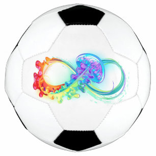 Bola De Futebol Infinito com Água-viva Arco-íris
