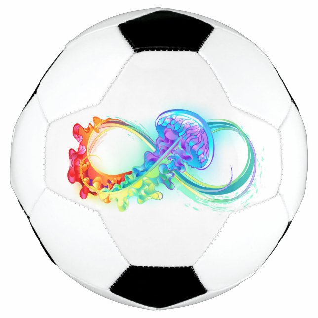 Bola De Futebol Infinito com Água-viva Arco-íris (Frente)