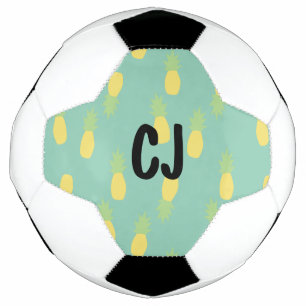 Bola De Futebol Iniciais Monogramadas de abacaxi abstrato